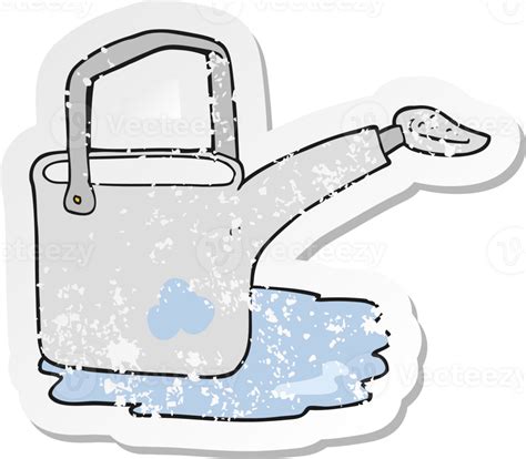 Retro Distressed Sticker Of A Cartoon Watering Can 39929921 Png