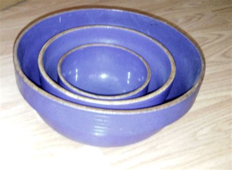 Vintage Ribbed Blue Crock Stoneware Mixing Bowl Collectors Weekly