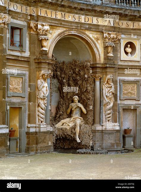 Villa Aldobrandini, Frascati, Italy. A detail of the 17c Baroque water ...