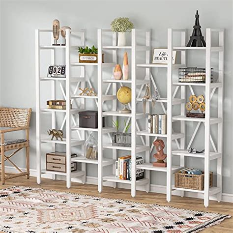 Tribesigns Rustic Super Wide 86 Inch 5 Tier Bookcase With 23 Shelves 5