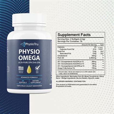 Physio Omega 3 Dpa Dha Epa Wild Caught Pure Menhaden Fish Oil