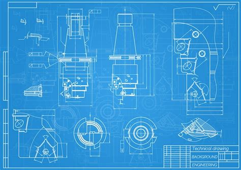 Dessins De G Nie M Canique Sur Fond Bleu Outils De Taraudage Al Soir