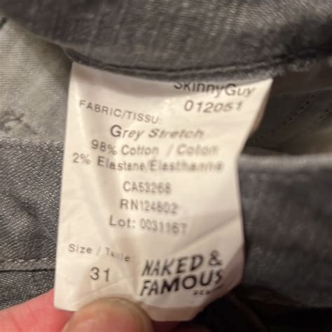 Naked And Famous Skinny Guy Grey Stretch Denim Size Gem