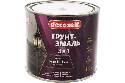 Грунт-эмаль Pufas 3 в 1 серая глянц. Decoself 1,9кг тов-200093 ...