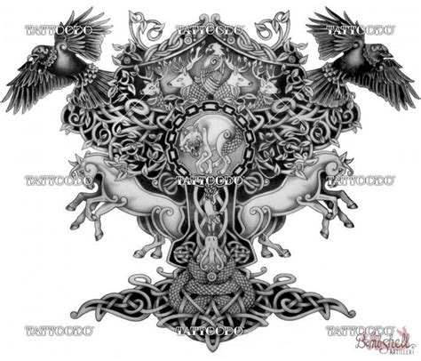 Winning Design For Yggdrasil Norse Mythology Half Sleeve Body Art Tattoos Yggdrasil