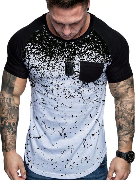 Manfinity Legnd Camiseta De Bolsillo Con Mangas Raglán Para Hombre Y