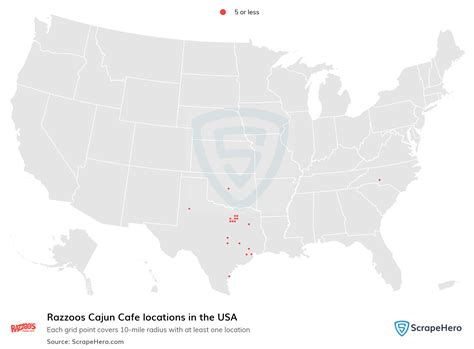 Number Of Razzoos Cajun Cafe Locations In The Usa In 2025 Scrapehero