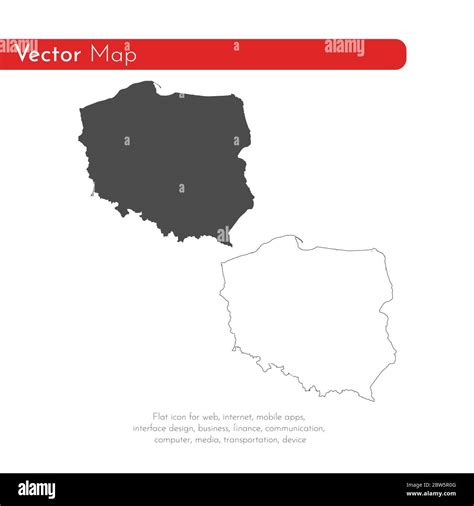 Vector Map Poland Isolated Vector Illustration Black On White