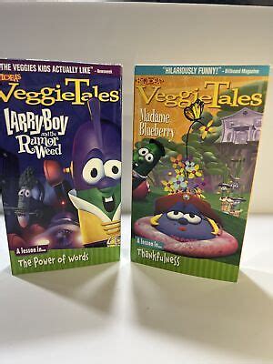 Lot Of Veggie Tales Larry Boy Madam Blueberry Vhs Tape Free