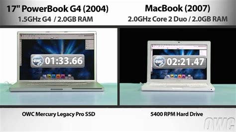 Mercury Legacy Pro Ssd Shootout Powerbook G4 Vs Macbook Youtube
