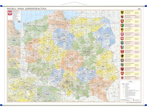 Polska Mapa Cienna Administracyjno Drogowa X Cm