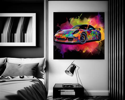 Porsche Art Porsche Canvas Car Art Sport Car Art Colorful Art Wall ...