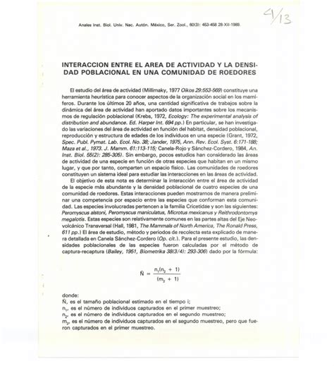 Pdf Interaccion Entre El Area De Actividad Y La Densi Dad