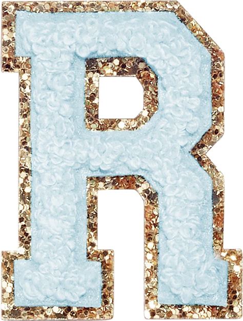 Sky Glitter Varsity Letter Patches Glitter Letters Gold Glitter