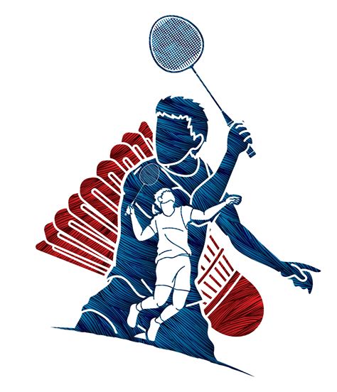 Badminton Men Players Action Collage 2004739 Vector Art At Vecteezy