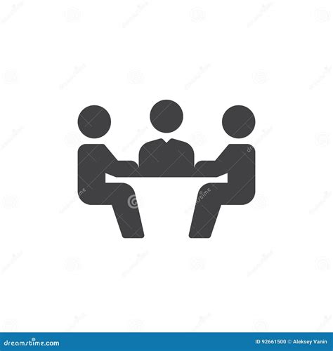 Business Meeting Icon Vector Filled Flat Sign Solid Pictogram