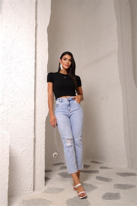 Cal A Jeans Mom Cropped Atacado Feminina Revanche Brunei Roupas