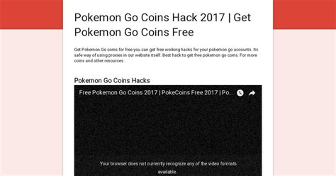 Pokemon Go Coins Hack Get Pokemon Go Coins Free