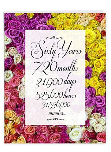 NobleWorks Big 60th Happy Anniversary Card 8 5 X 11 Inch