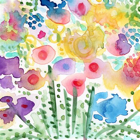 Watercolor Flower Garden Art By Linda Woods Mixed Media By Linda Woods