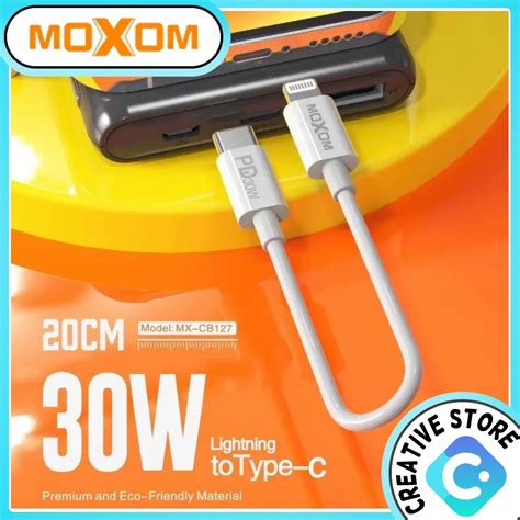 Original Moxom Cable Cm Short Super Fast Charging Cable Pd W Fast