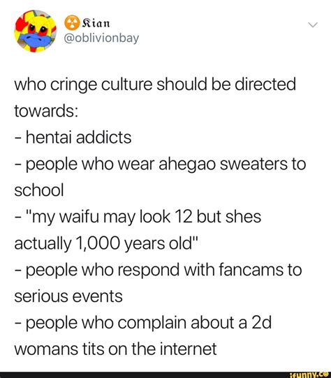 Who Cringe Culture Should Be Directed Towards Hentai Addicts