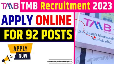 Tmb Recruitment Apply Online For Post Direct Link