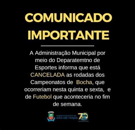 Canceladas As Rodadas De Futebol E Bochas Que Aconteceriam Neste Final