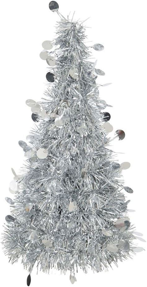 Amscan 240595 Christmas Small Tinsel Trees Silver Set Of 9 Trees