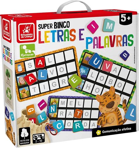 Super Bingo De Letras E Palavras Brinquedo Educativo De Madeira