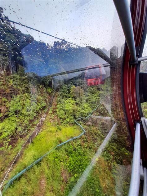 View of Cable Car To Genting Highland with the Water Dropped on the ...