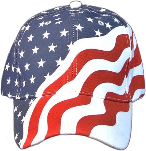 American Flag Patriotic Flag Baseball Cap Hat In Red