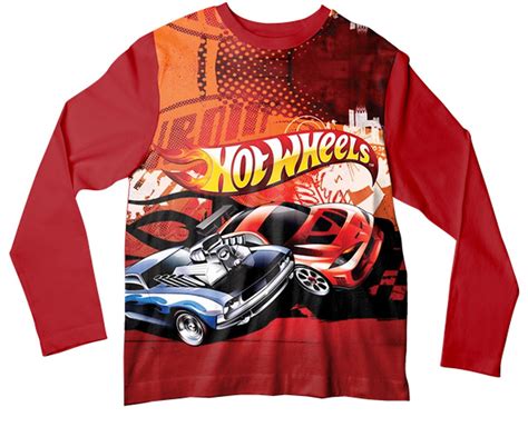 Camiseta Infantil Hot Wheels Vermelho Ml Elo