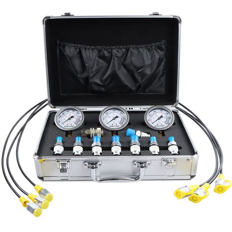 Sinocmp Hydraulic Pressure Test Kit Pressure Gauges Mpa