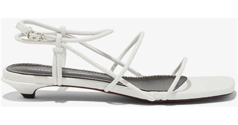 Proenza Schouler Strappy Low Kitten Heel Sandals In White Lyst