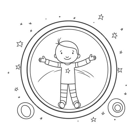 Dibujo De Niño En El Espacio Para Colorear Página Esbozo Vector Png Dibujos Dibujo De Ala