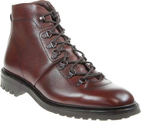 Loake Hiker Oxblood Burnished Calf Grain Leather Formal Boots