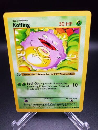 Koffing Base Set Shadowless St Edition Pokemon Lightly Played