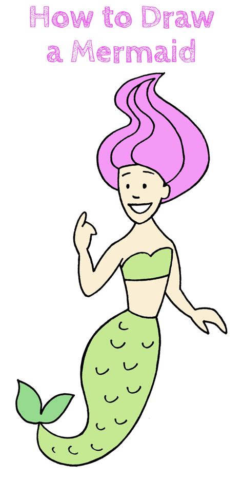 How To Draw A Mermaid Draw For Kids