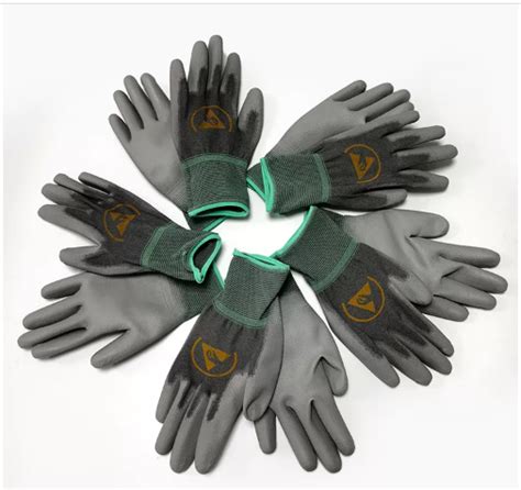 Esd Antistatic Pu Palm Fit Gloves Esd Produts