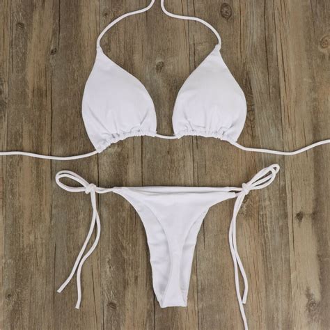 Fule Women Thong Bikini Set Side Tie Sexy Swimsuit Bandage Style