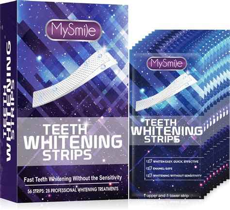 MySmile Teeth Whitening Strips, 56 No Sensitivity Whitening Strips, 28 ...