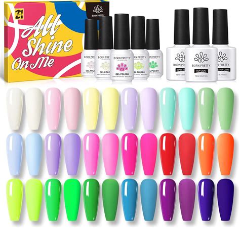 Smalto Semipermanente Unghie Neon 21Pcs Smalti Semipermanenti Per