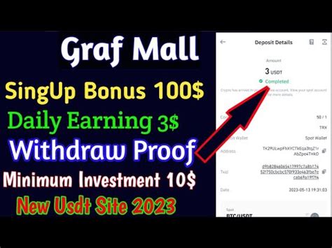 New Usdt Investment Site Graf Mall Singup Bonus Daily Earning