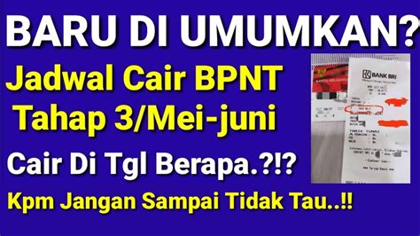 Info Pencairan Bpnt Tahap Mei Juni Ribu Bersiap Kpm Pkh Bpnt