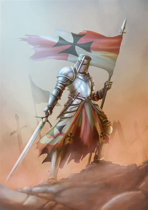 Download Sword Flag Templar Fantasy Knight Art