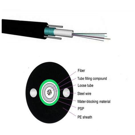 4 6 8 12 24 Cores GYXTW Singlemode Outdoor Fiber Optic Cable Steel Tape