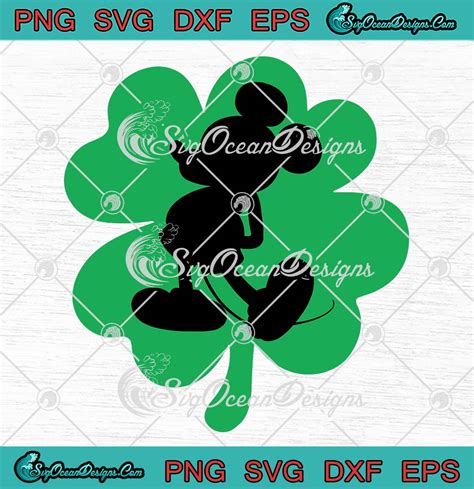 Mickey Mouse Lucky Shamrock Svg Disney St Patricks Day Svg Png Eps