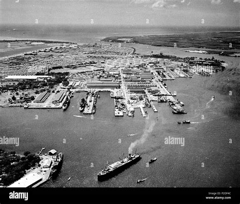 Aerial Photograph Of The Us Navy Pearl Harbor Navy Yard Oahu