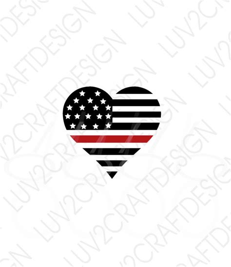 Red Line Svg Fdny Fd Svg American Flag Black Flag Military Heart